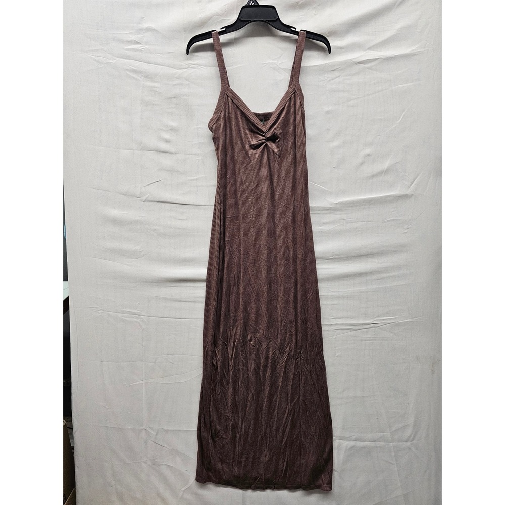Wild Fable Womens Ribbed Maxi Dress Crop Top 2 Piece Set Brown Size Medium